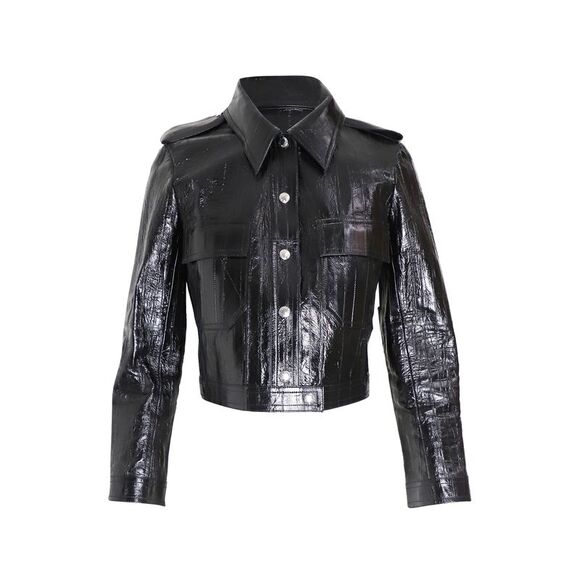 Louis Vuitton Cropped Jacket in Black Leather - Picture 1 of 3